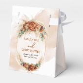 Trendy waterverf terracotta roestige bordeaux pamp bedankdoosjes (Achterkant)