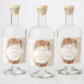 Trendy waterverf terracotta roestige bordeaux pamp likeurfles etiket (Flessen)