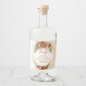 Trendy waterverf terracotta roestige bordeaux pamp likeurfles etiket (Voorkant)