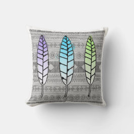 Trendy Waterverf Tribal Feather Pillow Kussen