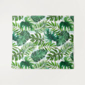 Trendy Waterverf Tropische monstera en palmbladere Wandkleed (Voorkant (horizontaal))