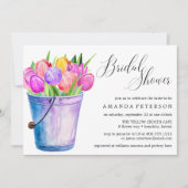 Trendy Waterverf Tulips bruiloft Vrijgezellenfeest Kaart (Voorkant)