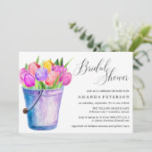 Trendy Waterverf Tulips bruiloft Vrijgezellenfeest Kaart (Staand voorkant)