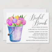 Trendy Waterverf Tulps bruiloft Bridal Brunch Kaart (Voorkant)