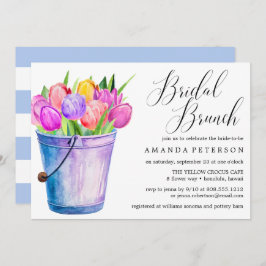 Trendy Waterverf Tulps bruiloft Bridal Brunch Kaart