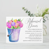 Trendy Waterverf Tulps rustic repetitive diner Kaart (Staand voorkant)