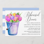 Trendy Waterverf Tulps rustic repetitive diner Kaart (Voorkant / Achterkant)