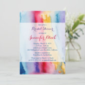 Trendy Waterverf Verf Vrijgezellenfeest Kaart (Staand voorkant)