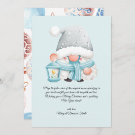 Trendy Waterverf Vintage Kerst Winter Gnome Feestdagenkaart
