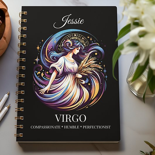 Trendy Waterverf Virgo Zodiac Journal Notitieboek