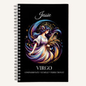 Trendy Waterverf Virgo Zodiac Journal Notitieboek (Voorkant)