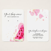 Trendy waterverf watermeloen oorbel display kaart (Voorkant /achterkant)