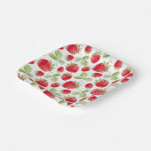 Trendy waterverf weide aardbeien baby shower papieren bordje (Gebogen)