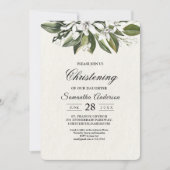 Trendy Waterverf White Flowers & Leaves Kaart (Voorkant)