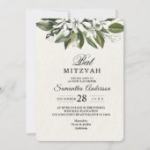 Trendy Waterverf White Flowers & Leaves Kaart (Voorkant)