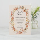 Trendy waterverf wilde bloemen boho arch kaart (Staand voorkant)