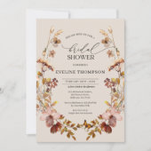 Trendy waterverf wilde bloemen krans najaar kaart (Voorkant)