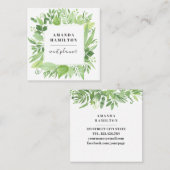 Trendy Waterverf wilde weide groen gebladerte Vierkante Visitekaartje (Voorkant / Achterkant)