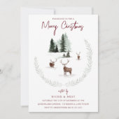 Trendy Waterverf Woodland Animals Kerstfeest Kaart (Voorkant)