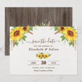 Trendy Waterverf Zonnebloemen Zomer Save the Date Kaart (Voorkant / Achterkant)