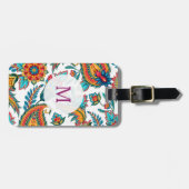 Trendy Waterverven Kleurrijke Paisley Bagagelabel (Voorkant horizontaal)