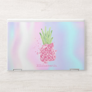 Trendy Watwrcolor Pineapple Holographic HP Laptopsticker