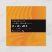 TRENDY WAVE modern gebogen lijnen helder sinaasapp Vierkante Visitekaartje (Achterkant)