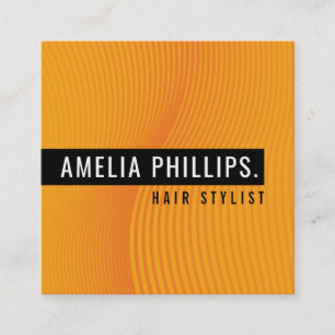 TRENDY WAVE modern gebogen lijnen helder sinaasapp Vierkante Visitekaartje