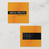 TRENDY WAVE modern gebogen lijnen helder sinaasapp Vierkante Visitekaartje (Voorkant / Achterkant)