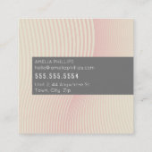 TRENDY WAVE modern gebogen lijnen ivoor bord roze Vierkante Visitekaartje (Achterkant)