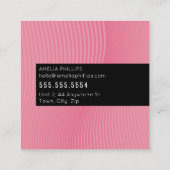 TRENDY WAVE modern gebogen lijnen snoep roze Vierkante Visitekaartje (Achterkant)