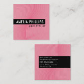 TRENDY WAVE modern gebogen lijnen snoep roze Vierkante Visitekaartje (Voorkant / Achterkant)