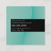 TRENDY WAVE moderne gebogen lijnen mint jade Vierkante Visitekaartje (Achterkant)