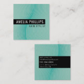 TRENDY WAVE moderne gebogen lijnen mint jade Vierkante Visitekaartje (Voorkant / Achterkant)