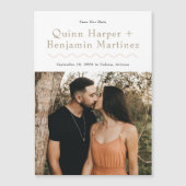 Trendy Wave Photo Save the Date Magnetische Kaart Magnetische Uitnodiging (Voorkant)