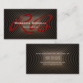 Trendy waves Pattern Red Monogram Visitekaartje (Voorkant / Achterkant)