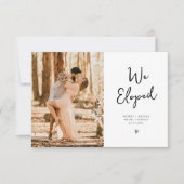 trendy we elopende trouwaankondiging bedankkaart (Voorkant)