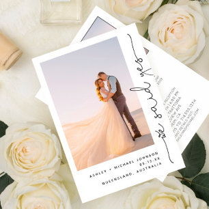 Trendy We Said Yes Ontvangst Alleen 2 Foto Uitnodi Kaart