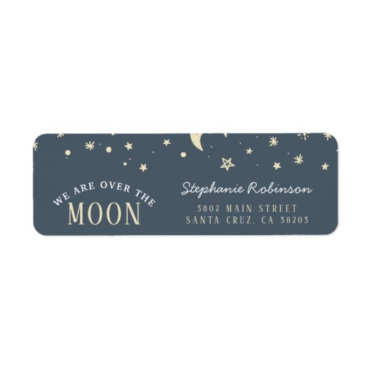 Trendy we zijn over het Baby shower van de Moon Ty Etiket (Voorkant)