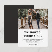 Trendy We Zijn Verhuisd Kom Kijken Foto Typography Aankondiging (Voorkant / Achterkant)