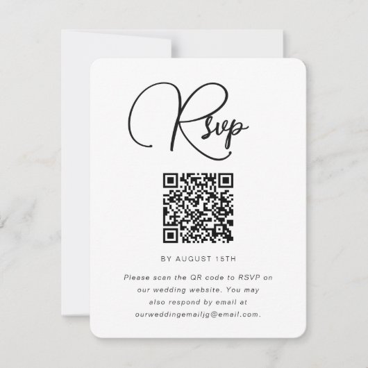Trendy Weddenschap Foto RSVP met QR-code (Voorkant)