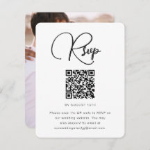 Trendy Weddenschap Foto RSVP met QR-code
