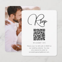 Trendy Weddenschap Foto RSVP met QR-code