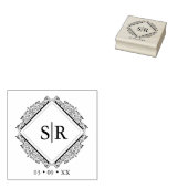 Trendy Wedding Initialen Ornamental Sophisticated Rubberstempel (Gestempeld)