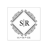 Trendy Wedding Initialen Ornamental Sophisticated Rubberstempel (Afrduk)