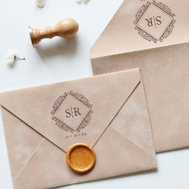 Trendy Wedding Initialen Ornamental Sophisticated Rubberstempel