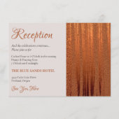 Trendy Wedding Reception Faux Copper Metallic Foli Informatiekaartje (Voorkant)