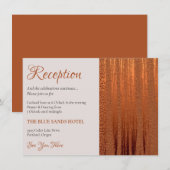 Trendy Wedding Reception Faux Copper Metallic Foli Informatiekaartje (Voorkant / Achterkant)