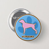Trendy Weimaraner Ronde Button 5,7 Cm (Voorkant /achterkant)