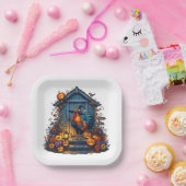 Trendy Welkom Halloween Spooky Roaster Party Papieren Bordje (Feest)